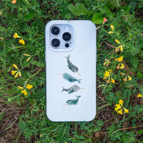 iPhone 16 pro Hülle - Narwal weiß - "Narwhale" - nachhaltig