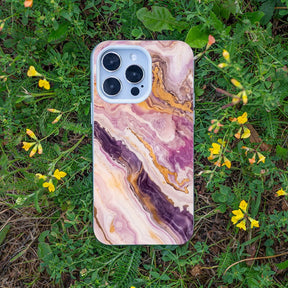 iPhone 16 Hülle - Marmor pink - "PinkMarble" - nachhaltig