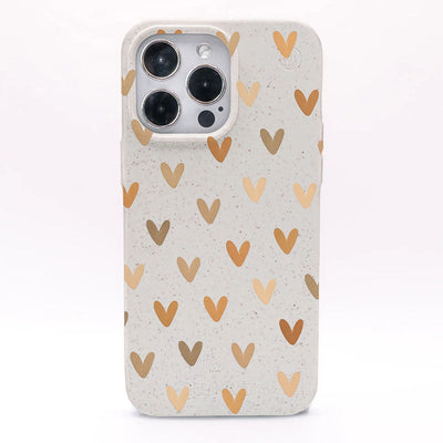 iPhone 14 Hülle - Herz weiß - "AutumnLove" - nachhaltig