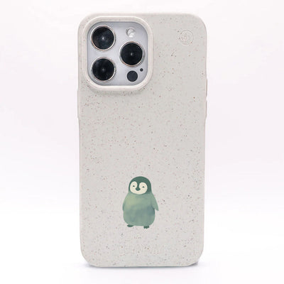 iPhone 15 pro max Hülle - Pinguin weiß - "HappyPinguin" - nachhaltig