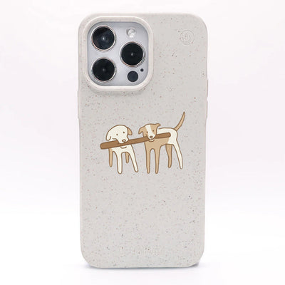 iPhone 17 pro Hülle - Hunde weiß - "Wuff" - nachhaltig