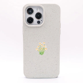 iPhone 16 pro Hülle - Blumen weiß - "Daisy" - nachhaltig