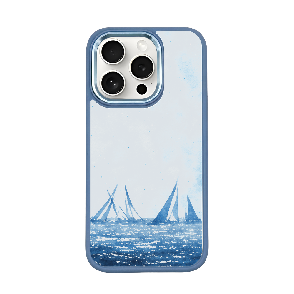 iPhone 15 pro max Hülle - segeln blau - "BlueHorizon" - nachhaltig
