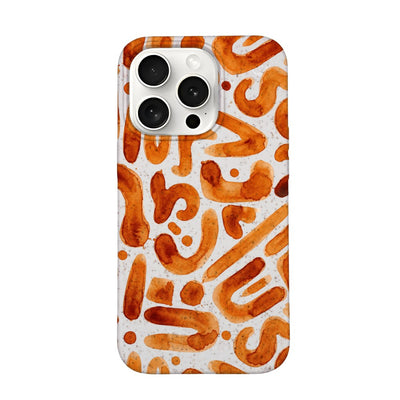 iPhone 15 pro Hülle - orange - "buchstabensuppe" - nachhaltig