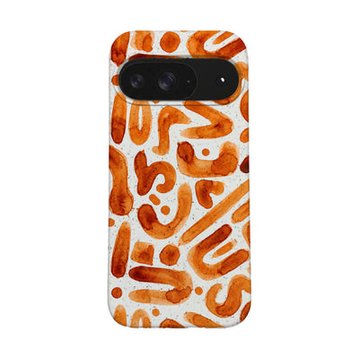 Google Pixel 9 / 9 Pro Hülle - orange - "buchstabensuppe" - nachhaltig
