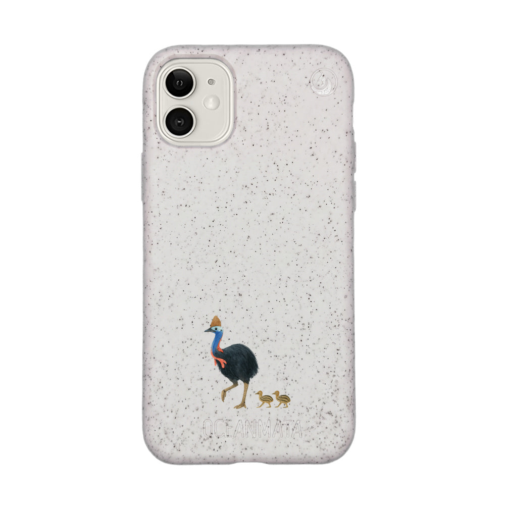 iPhone 11 Hülle - Cassowary weiß - "CassowaryStroll" - nachhaltig