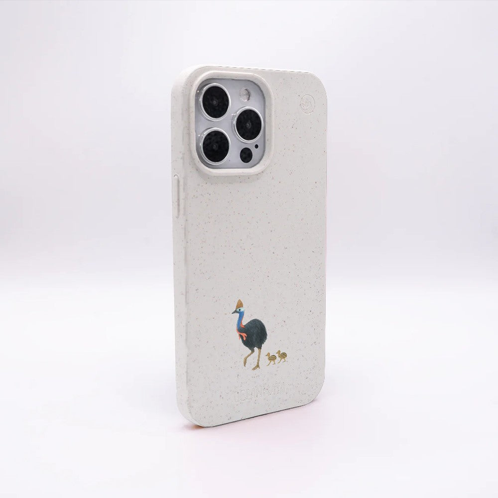 iPhone 11 pro Hülle - Cassowary weiß - "CassowaryStroll" - nachhaltig