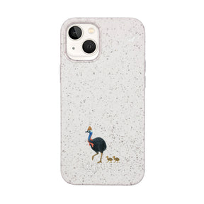 Biologisch abbaubare Handyhülle iPhone 13 mini Cassowarystroll — kompostierbar — Vorderseite