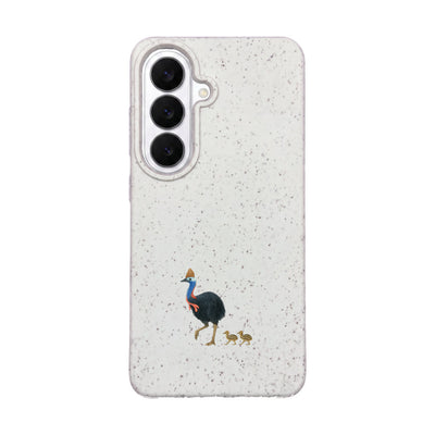 Samsung S26 Hülle - Cassowary weiß - "CassowaryStroll" - nachhaltig
