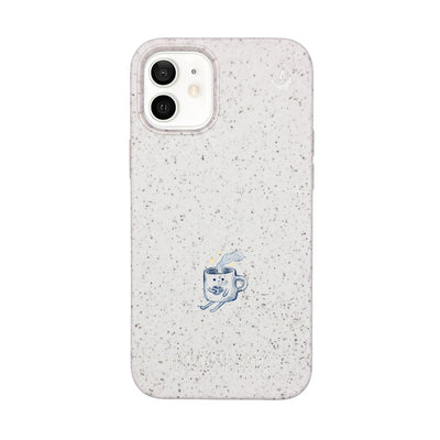 iPhone 12 mini Hülle - weiß - "coffeelove" - nachhaltig