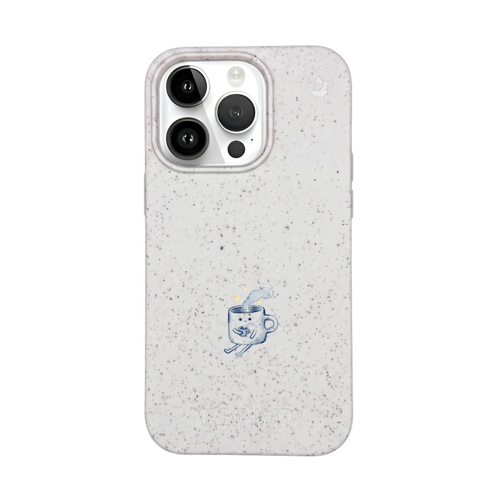 iPhone 14 pro Hülle - weiß - "coffeelove" - nachhaltig