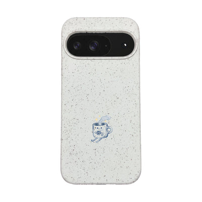Google Pixel 9 / 9 Pro Hülle - weiß - "coffeelove" - nachhaltig
