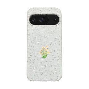 Biologisch abbaubare Handyhülle Google Pixel 9 / 9 Pro Daisy — kompostierbar — Vorderseite