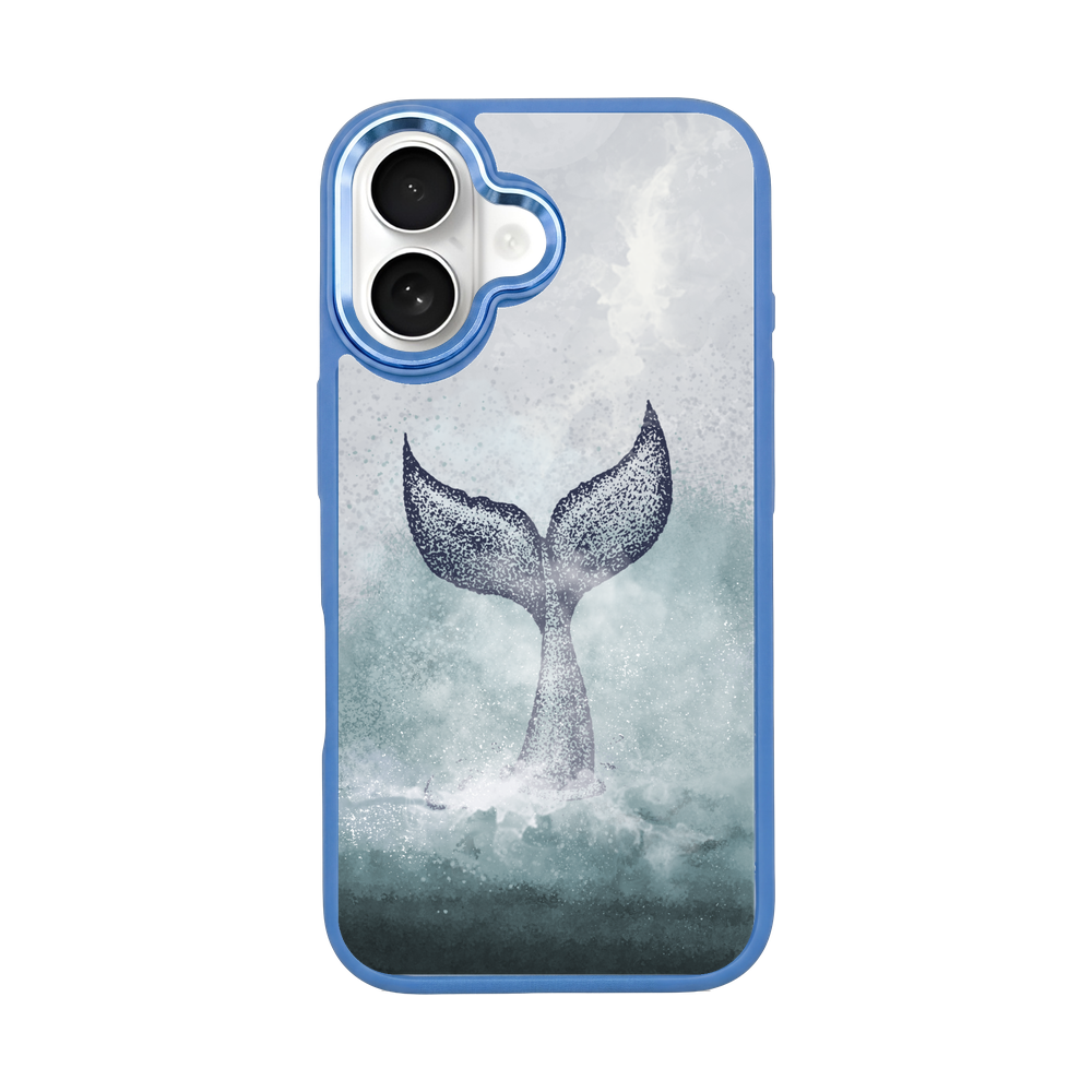 iPhone 16 Hülle - Delfin blau - "Dolphin Twins" - nachhaltig