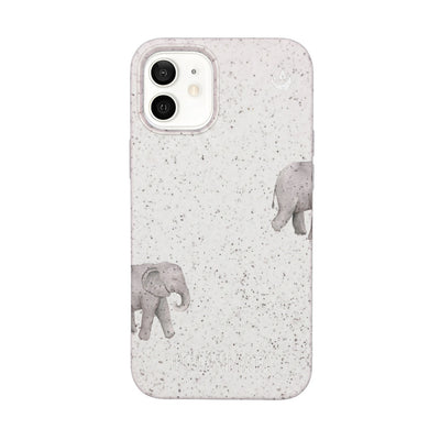 iPhone 12 mini Hülle - Elefant weiß - "Ele-Fant" - nachhaltig