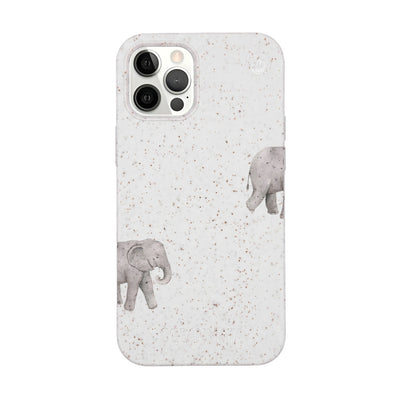 iPhone 12 pro / iPhone 12 Hülle - Elefant weiß - "Ele-Fant" - nachhaltig