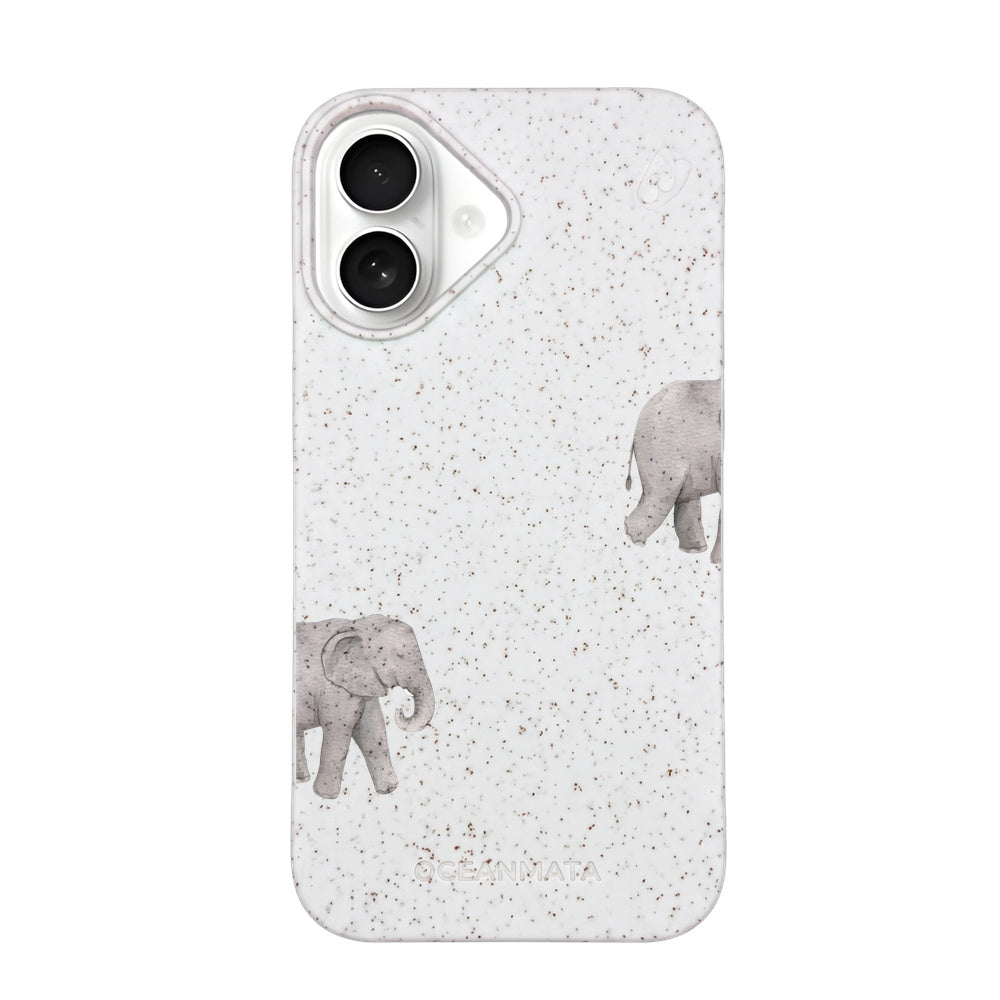 Biologisch abbaubare Handyhülle iPhone 16 Ele Fant — kompostierbar — Vorderseite
