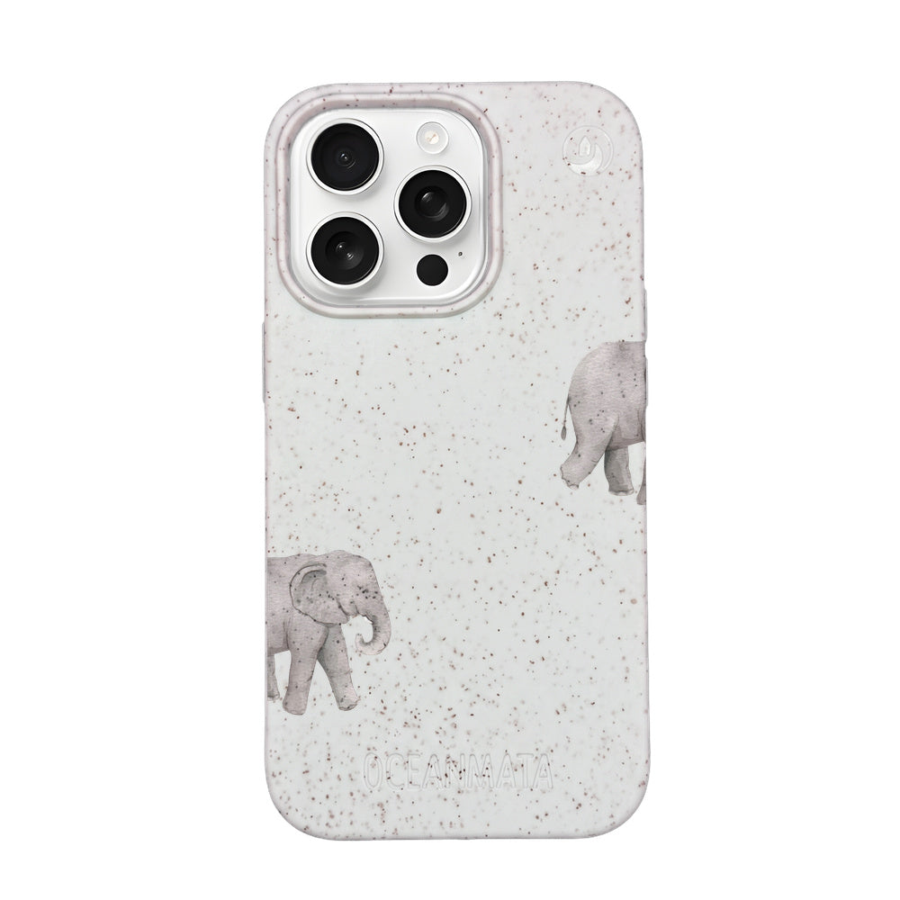 iPhone 16 pro Hülle - Elefant weiß - "Ele-Fant" - nachhaltig