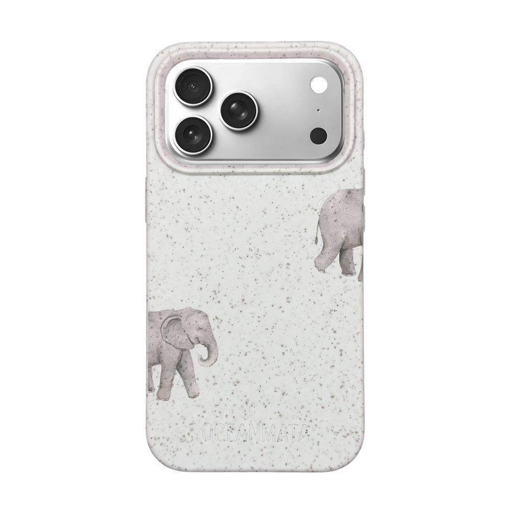 iPhone 18 Pro Max / 17 Pro Max Hülle - Elefant weiß - "Ele-Fant" - nachhaltig