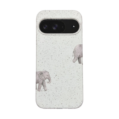 Google Pixel 9 / 9 Pro Hülle - Elefant weiß - "Ele-Fant" - nachhaltig