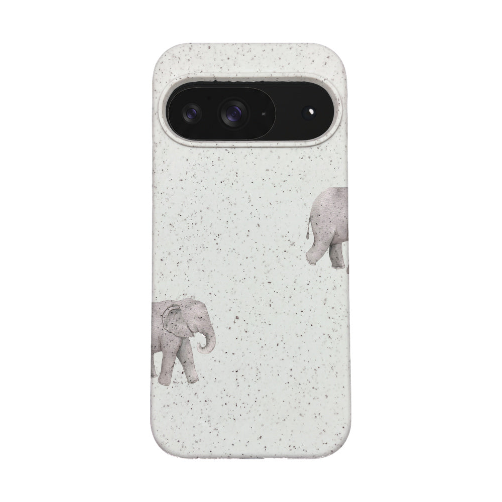 Google Pixel 9 / 9 Pro Hülle - Elefant weiß - "Ele-Fant" - nachhaltig