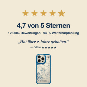 Nachhaltige Handyhülle iPhone 17 pro max Turtlino aus Ocean Plastic — Bewertungen
