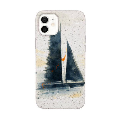 iPhone 12 mini Hülle - Segeln weiß - "Golden Horizon" - nachhaltig