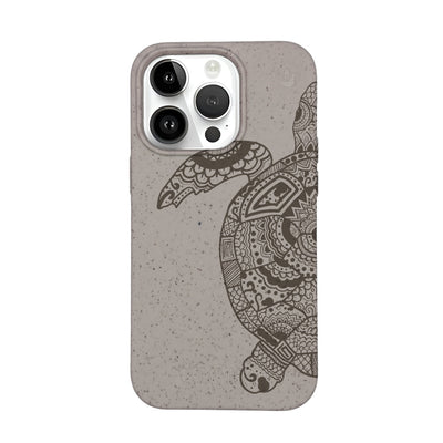 iPhone 14 pro Hülle - beige - "GREEN TURTLE" - nachhaltig