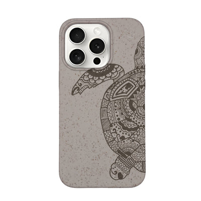 iPhone 15 pro max Hülle - beige - "GREEN TURTLE" - nachhaltig