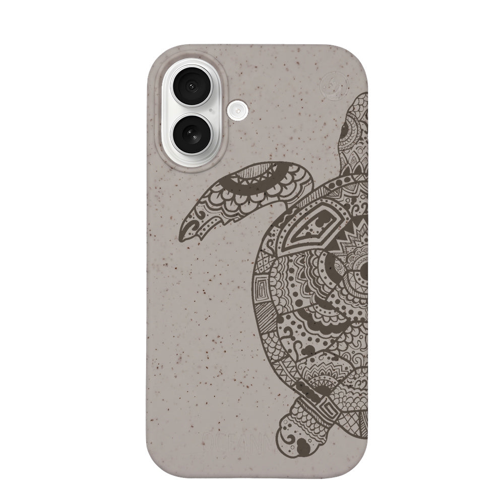 iPhone 17 Hülle - beige - "GREEN TURTLE" - nachhaltig