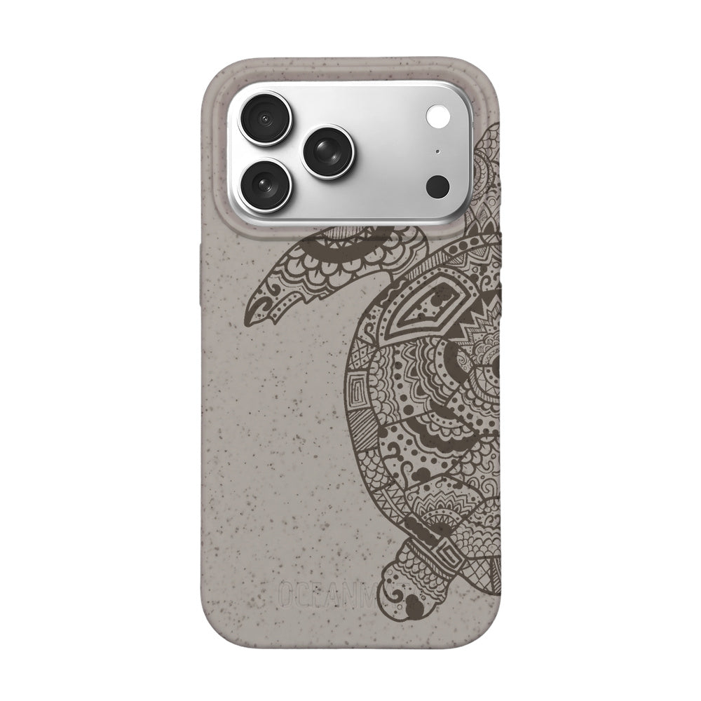 iPhone 18 Pro Max / 17 Pro Max Hülle - beige - "GREEN TURTLE" - nachhaltig