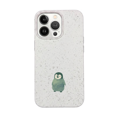 iPhone 13 pro max Hülle - Pinguin weiß - "HappyPinguin" - nachhaltig