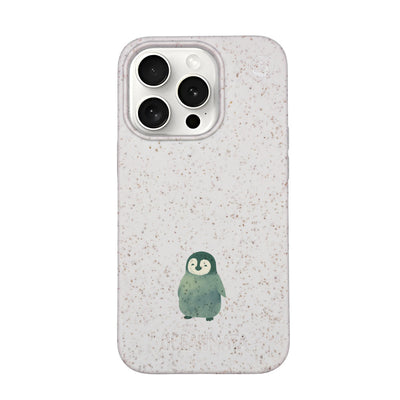 iPhone 15 pro max Hülle - Pinguin weiß - "HappyPinguin" - nachhaltig