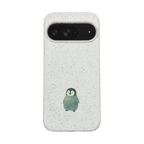Biologisch abbaubare Handyhülle Google Pixel 9 / 9 Pro Happypinguin — kompostierbar — Vorderseite