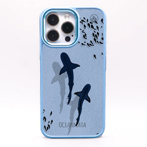 iPhone 16 pro Hülle - Hai blau - "Into the blue" nachhaltig