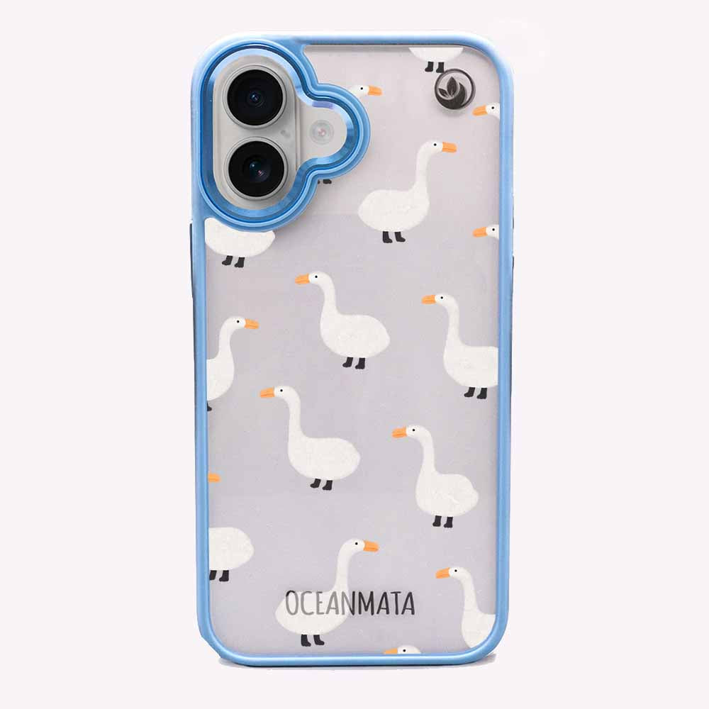 iPhone 16 Hülle -  gans blau - "Goose Fella" - nachhaltig