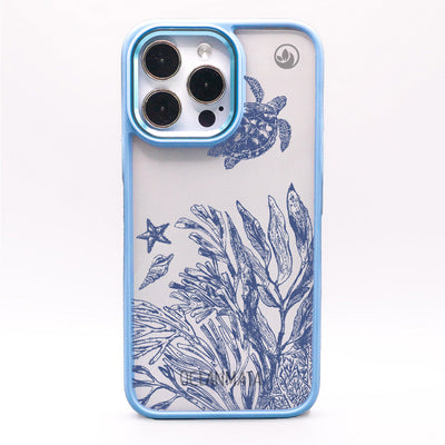 iPhone 14 pro max Hülle - Schildkröten blau - "Silent Wave" - nachhaltig