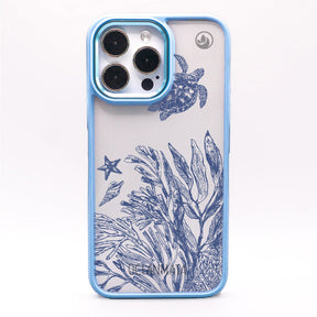 iPhone 15 pro Hülle - Schildkröten blau - "Silent Wave" - nachhaltig