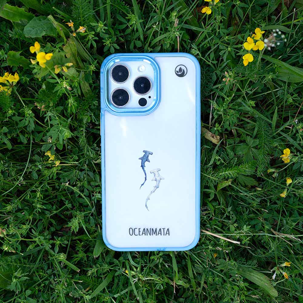 iPhone 15 pro Hülle - hai blau - "Hammerhead" - nachhaltig