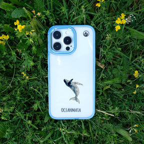 iPhone 16e Hülle - Wal blau - "Joy" - nachhaltig