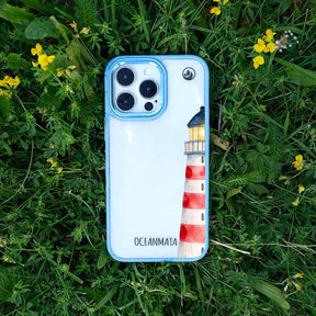 iPhone 14 Hülle - Leuchtturm blau - "Lighthouse" - nachhaltig