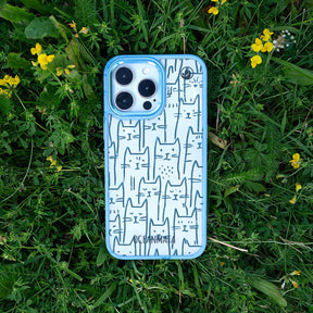 iPhone 13 pro max Hülle - Katzen blau - "miau" - nachhaltig