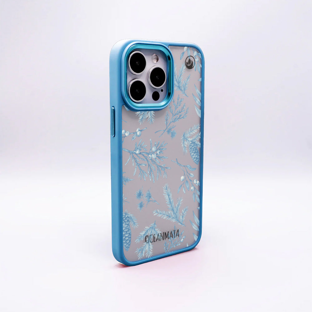 iPhone 11 Hülle - Winterwald blau - "BluePine" - nachhaltig
