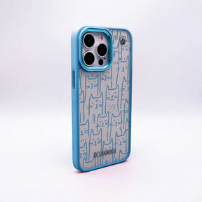 iPhone 14 pro max Hülle - Katzen blau - "miau" - nachhaltig