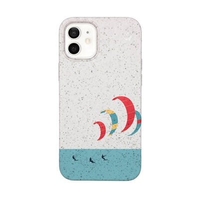 iPhone 12 mini Hülle - Kite weiß - "Kitesurf" - nachhaltig