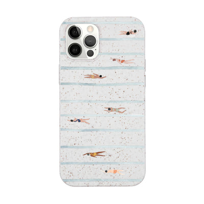 iPhone 12 pro / iPhone 12 Hülle - Schwimmen weiß - "lapflow" - nachhaltig
