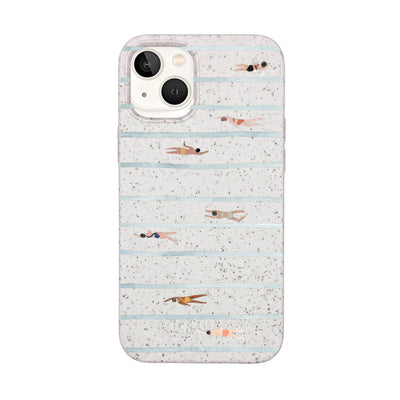 iPhone 13 mini Hülle - Schwimmen weiß - "lapflow" - nachhaltig