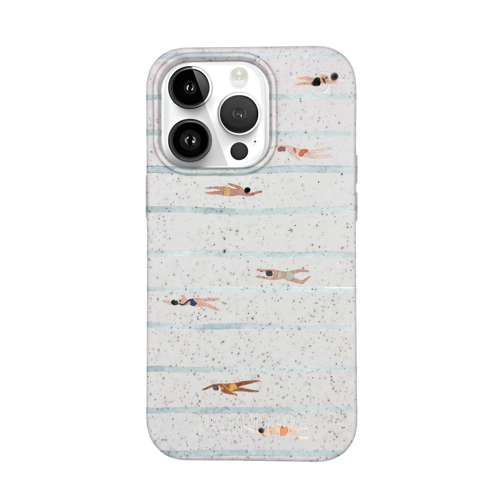 iPhone 14 pro Hülle - Schwimmen weiß - "lapflow" - nachhaltig