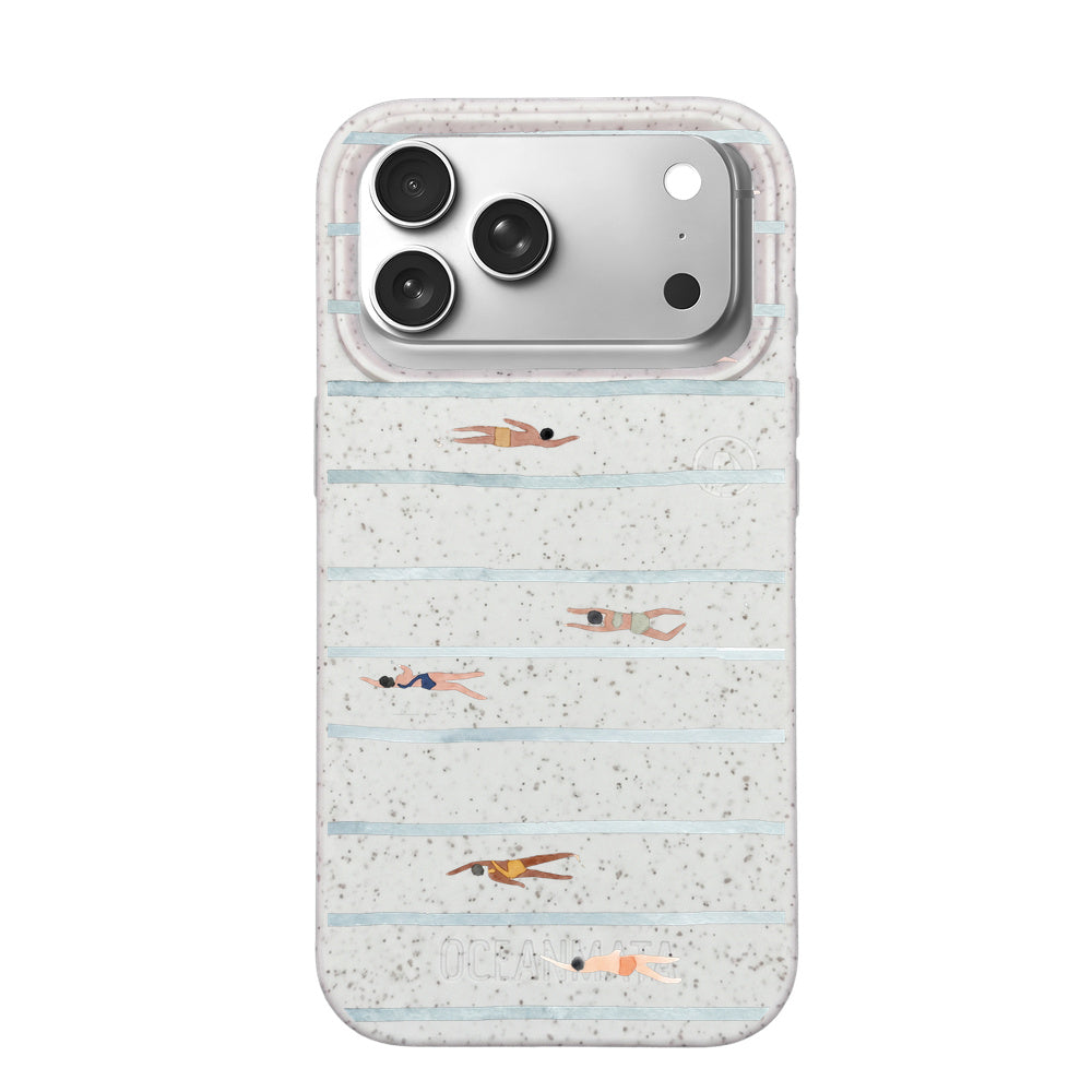 iPhone 17 pro max Hülle - Schwimmen weiß - "lapflow" - nachhaltig