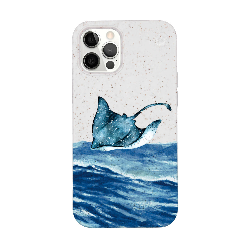 iPhone 12 pro / iPhone 12 Hülle - weiß Manta - "Manta Wave" - nachhaltig